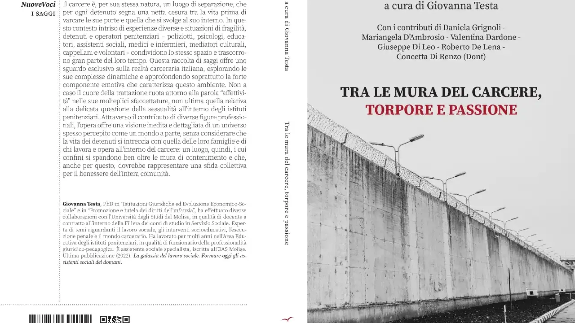 Terza Edizione premio letterario Assoinderesi Award per la promozione della cultura etica. Importante riconoscimento per il volume " Tra le mura del carcere, torpore e passione" di Giovanna Testa.